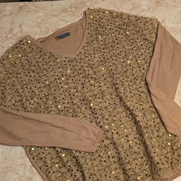 i Jeans by Buffalo | Sweater | Tan w/ accents | Size M - Picture 1 of 9